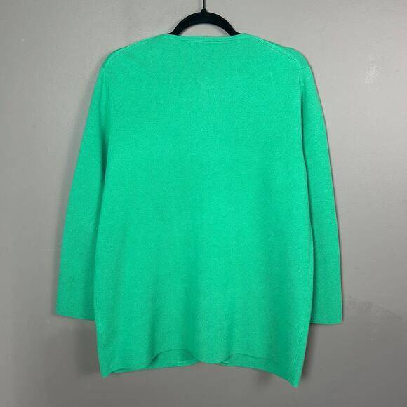 J. Crew sweater cardigan medium kelly green gold buttons academia old money wool - Picture 8 of 11